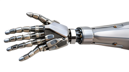 Robotic hand separation isolated on a transparent background