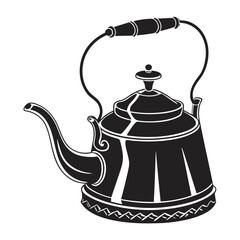 silhouette kettle on white background