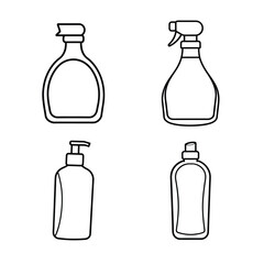 line art botol bundle design