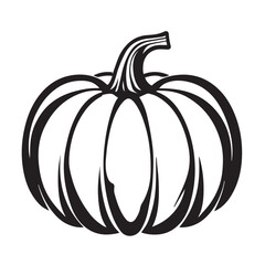 Vector Illustration of an Black and White Pumpkin