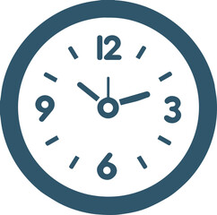Clock icon with blue frame and white face showing 2 PM