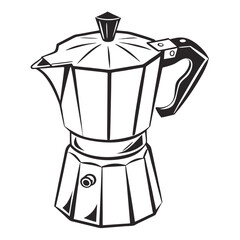 silhouette kettle on white background