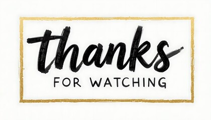 Handwritten "Thanks for Watching!" in red and black calligraphy on a white background. Ideal for feminine, elegant, or creative video outros, social posts, or presentation slides.