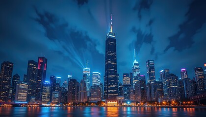 Fototapeta premium Chicago Skyline Backgrounds - Cityscape Design