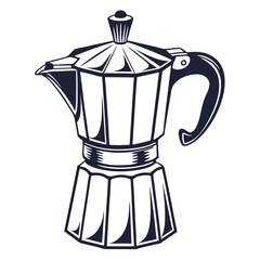 silhouette kettle on white background