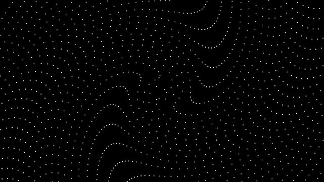animated abstract technology dark background with random dots and fading out.