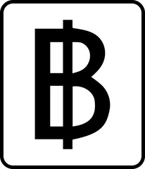 Obraz premium Thai Baht (฿) Currency Symbol in Square Frame Icon