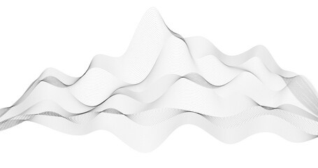 Abstract landscape particle on empty space grid network illustration.