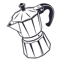 silhouette kettle on white background