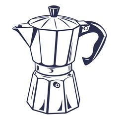 silhouette kettle on white background
