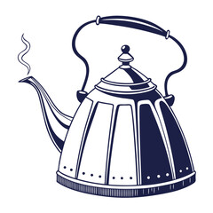 silhouette kettle on white background