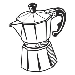 silhouette kettle on white background