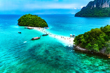 Fototapeta premium Aerial view of Thap Island near Krabi, Thailand
