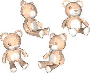 vector illustration of cute furry bear animal doll design