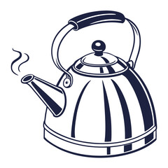 silhouette kettle on white background