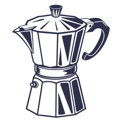 silhouette kettle on white background