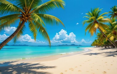 Obraz premium Tropical Escape: Serene Paradise Backgrounds