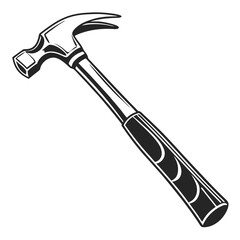 silhouette hammer on white background