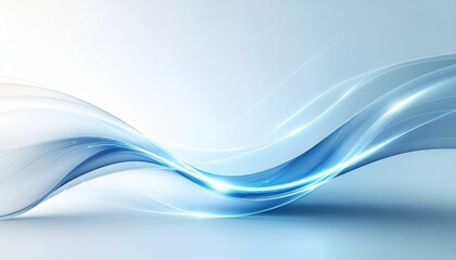 Naklejka premium Smooth Flowing Abstract Waves in Light Blue Gradient