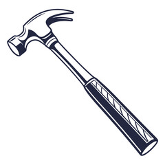 silhouette hammer on white background