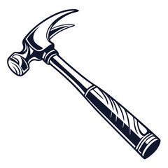 silhouette hammer on white background