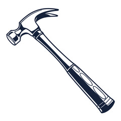 silhouette hammer on white background