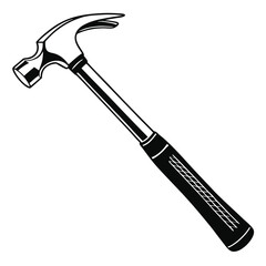 silhouette hammer on white background