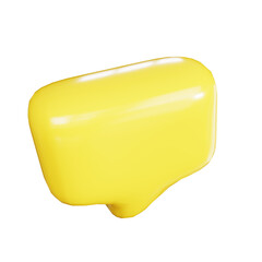 yellow 3d rendering illustration speech bubble on isolated background