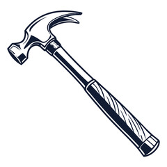 silhouette hammer on white background
