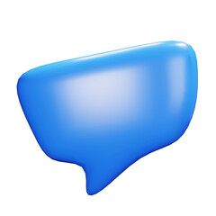 blue 3d rendering illustration speech bubble on isolated background