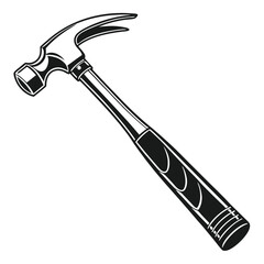 silhouette hammer on white background