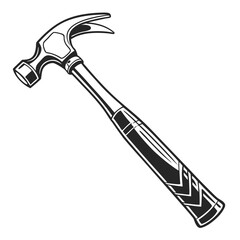 silhouette hammer on white background