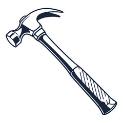 silhouette hammer on white background