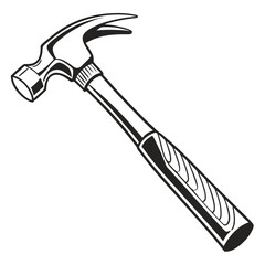 silhouette hammer on white background