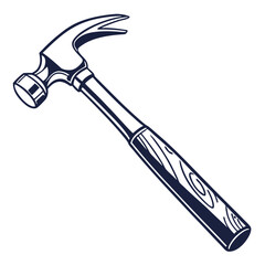 silhouette hammer on white background