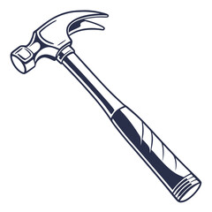 silhouette hammer on white background