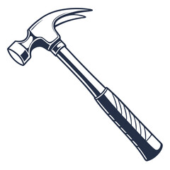 silhouette hammer on white background