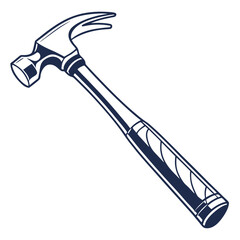 silhouette hammer on white background