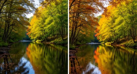 Autumn River Forest View