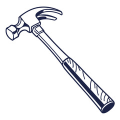 silhouette hammer on white background