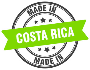 Made in Costa Rica round sign. Made in Costa Rica stamp.