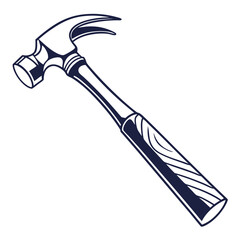 silhouette hammer on white background