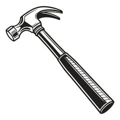 silhouette hammer on white background