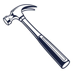 silhouette hammer on white background