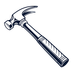 silhouette hammer on white background