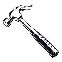 silhouette hammer on white background