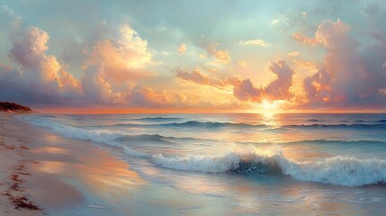 Fototapeta premium Coastal sunrise scene