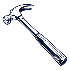 silhouette hammer on white background