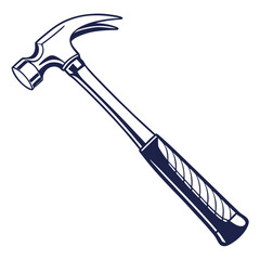 silhouette hammer on white background