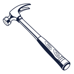 silhouette hammer on white background